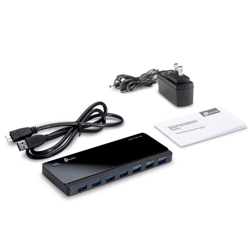 TP-LINK UH700 7port USB 3.0 Siyah USB Çoklayıcı Hub Adaptörlü