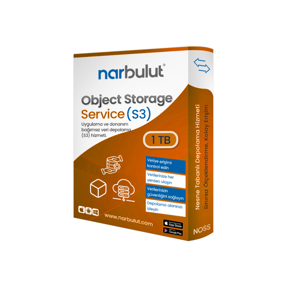 NARBULUT Object Storage Service (S3) 1TB 1yıl basic support is included. 