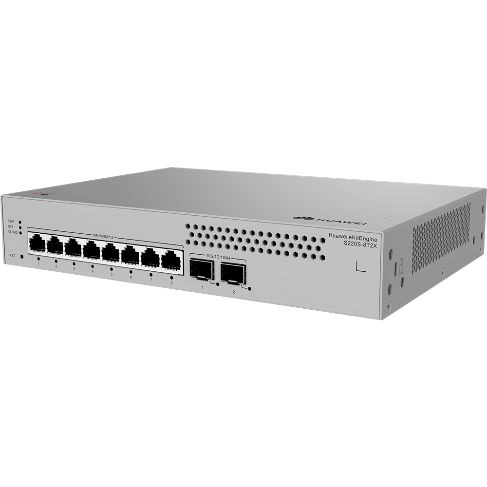HUAWEI 8port eKIT S220S-8T2X GIGABIT 2xSFP+ Yönetilebilir Switch RackMount Layer2 