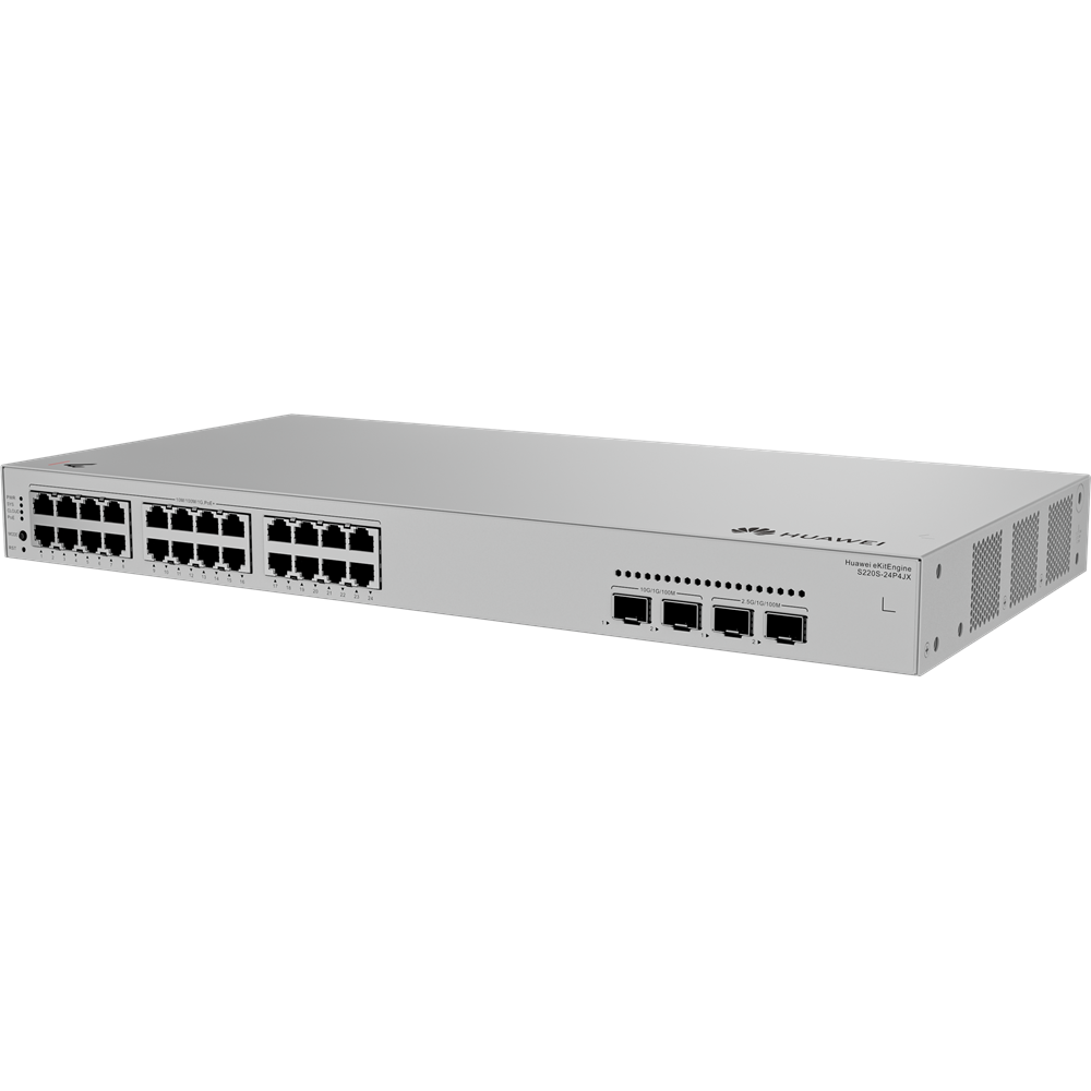 HUAWEI 24port POE+ 400W eKIT S220S-24P4JX GIGABİT 2X10 GbE SFP 2X2.5GbE SFP Yönetilebilir Switch