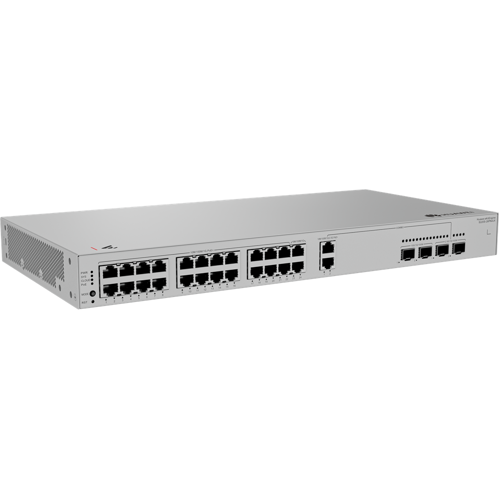 HUAWEI 24port 400W PoE eKIT S220S-26PN4JX GIGABIT 2-SFP 2.5GbE-2-SFP 10GbE Yönetilebilir Switch Rack
