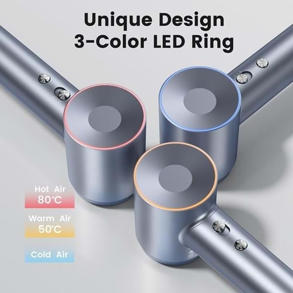 Laifen Swift Yüksek Hızlı Saç Kurutma Makinesi Gümüş/ Mavi 1600W 3 Başlıklı