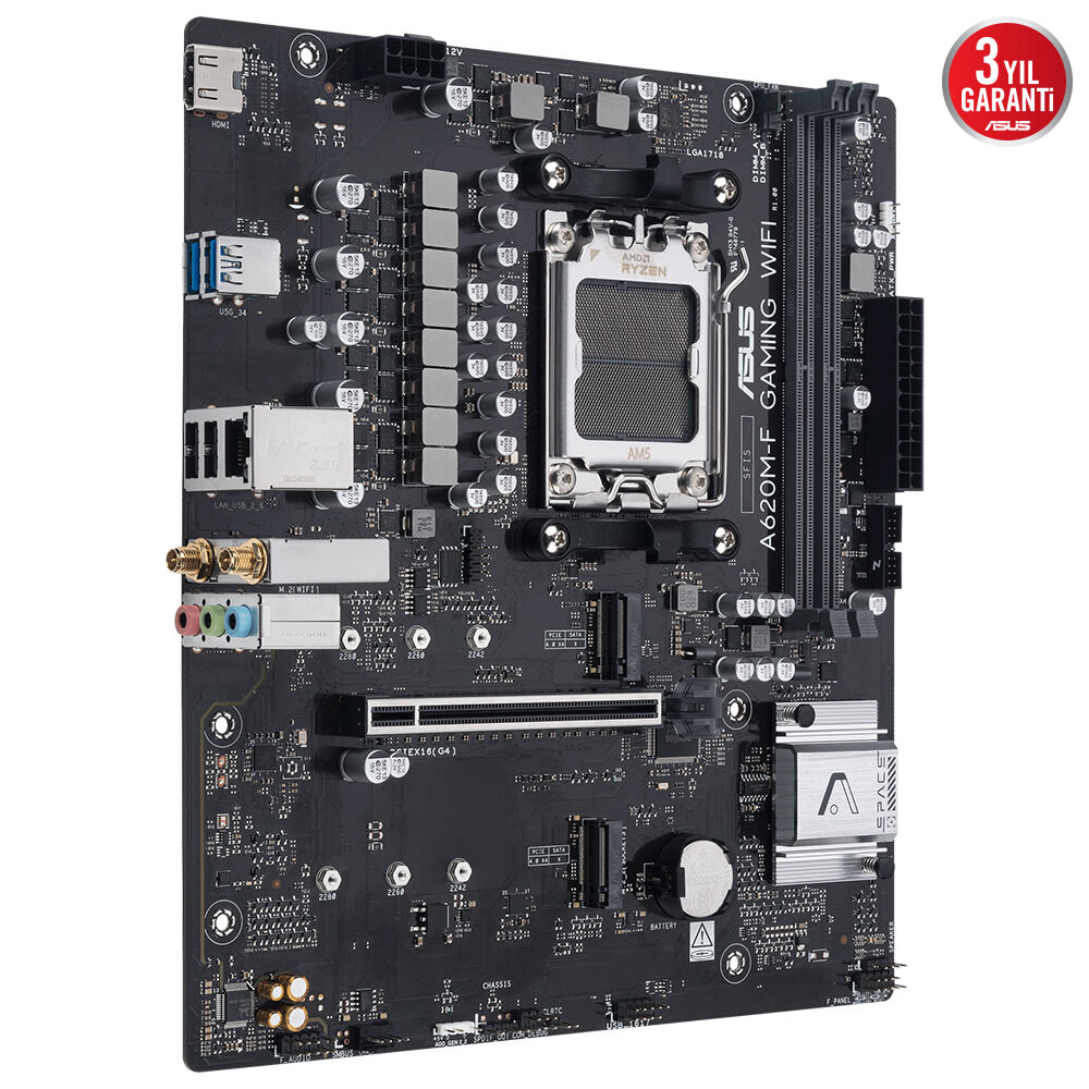 ASUS A620M-F GAMING WIFI6 DDR5 HDMI DP PCIE 4.0 AM5 mATX 