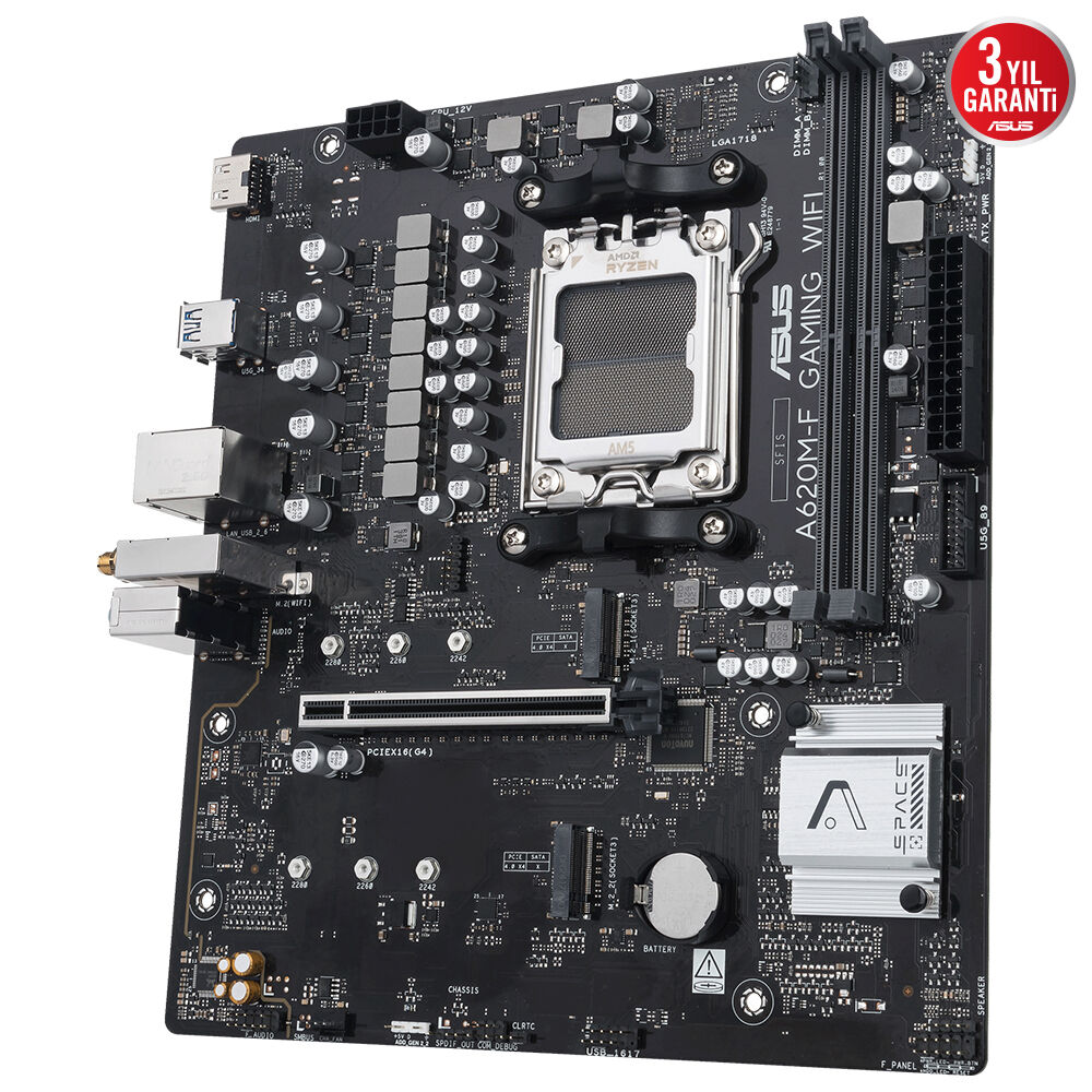 ASUS A620M-F GAMING WIFI6 DDR5 HDMI DP PCIE 4.0 AM5 mATX 