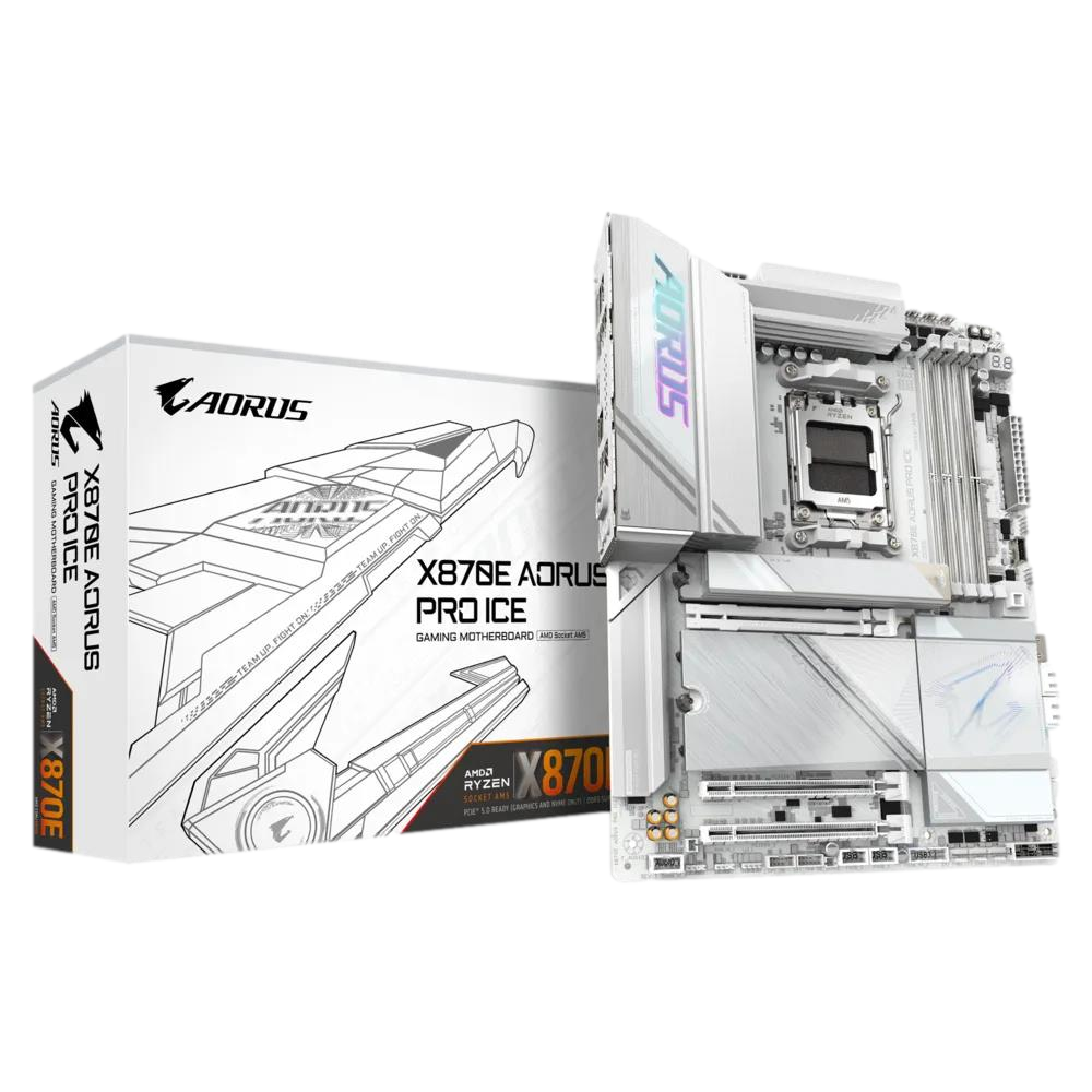 GIGABYTE AORUS PRO ICE X870E DDR5 HDMI DP PCIE 5.0 AM5 ATX BEYAZ