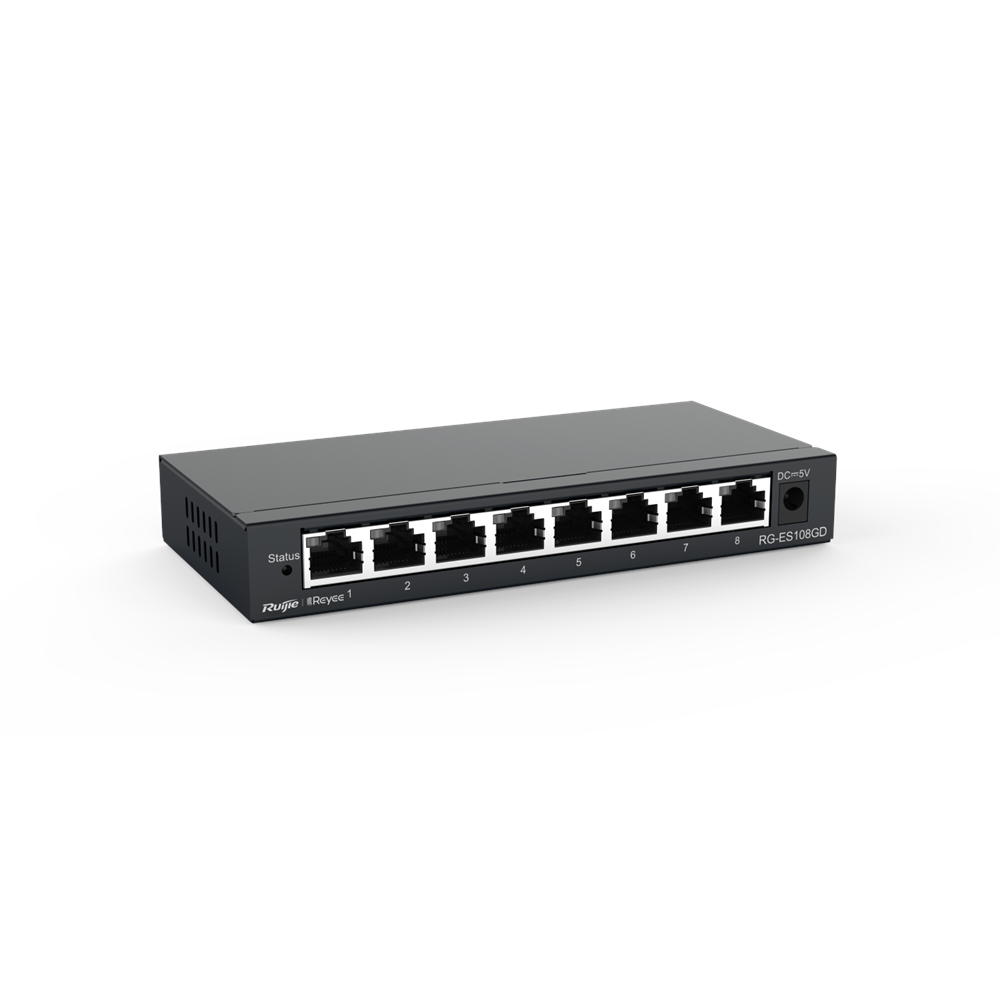 RUIJIE 8port REYEE RG-ES108GD GIGABIT Yönetilemez Switch Masaüstü Çelik Kasa