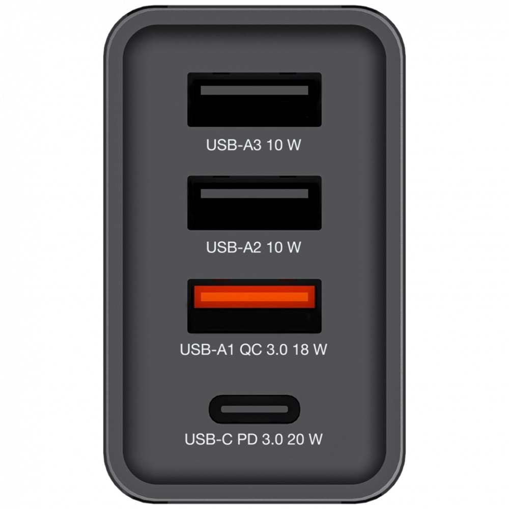 VERBATIM CHR-30EU1 30W 4 Bağlantı Noktalı USB Duvar Şarj Cihazı - Siyah