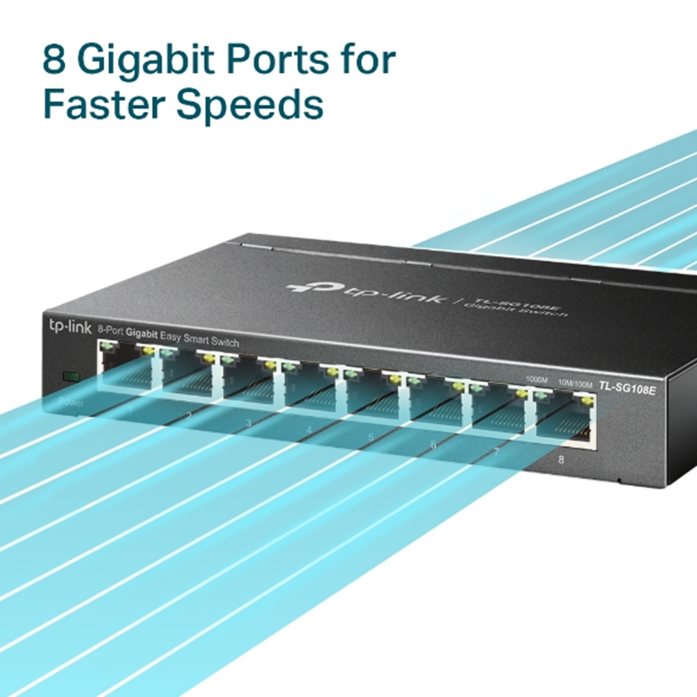TP-LINK 8port TL-SG108E GIGABIT Yönetilebilir Switch Masaüstü 