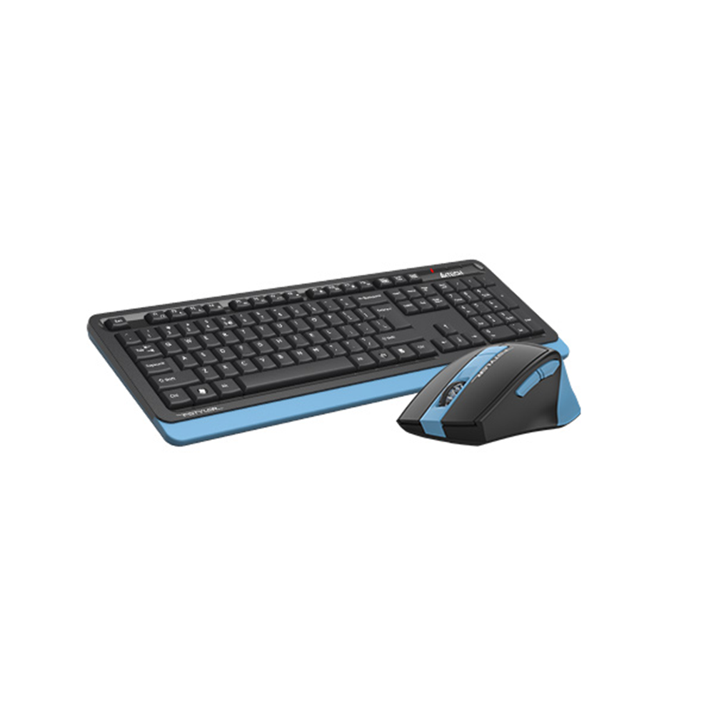 A4 TECH FG1035 Kablosuz Q Trk Optic Mouse Siyah/Mavi Multimedya Klavye - Mouse Set