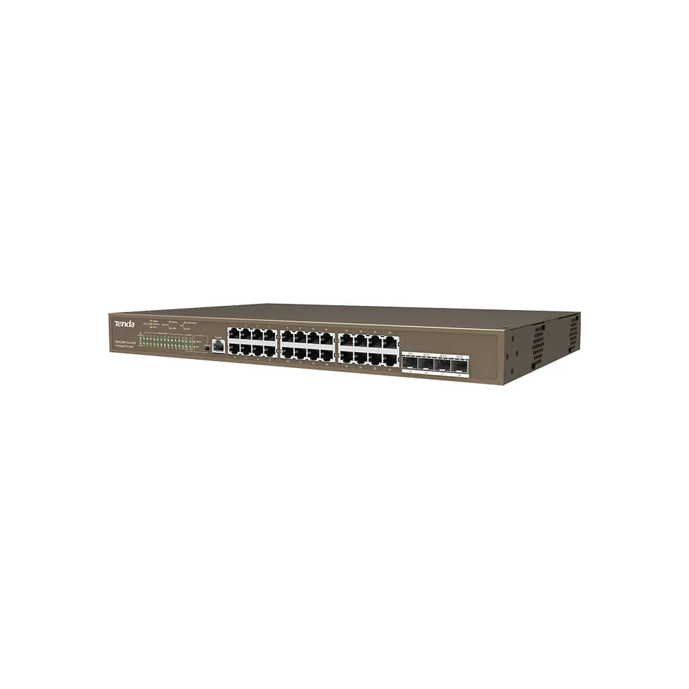 TENDA 24port 410W FULL PoE TEG5328P-24-410W GIGABIT 4X SFP Yönetilebilir Switch RackMount 