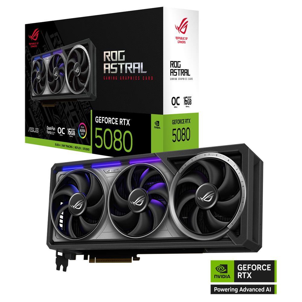 ASUS RTX5080 16GB ROG ASTRAL RTX5080-O16G GAMING GDDR7 256bit HDMI DP PCIe 5.0 