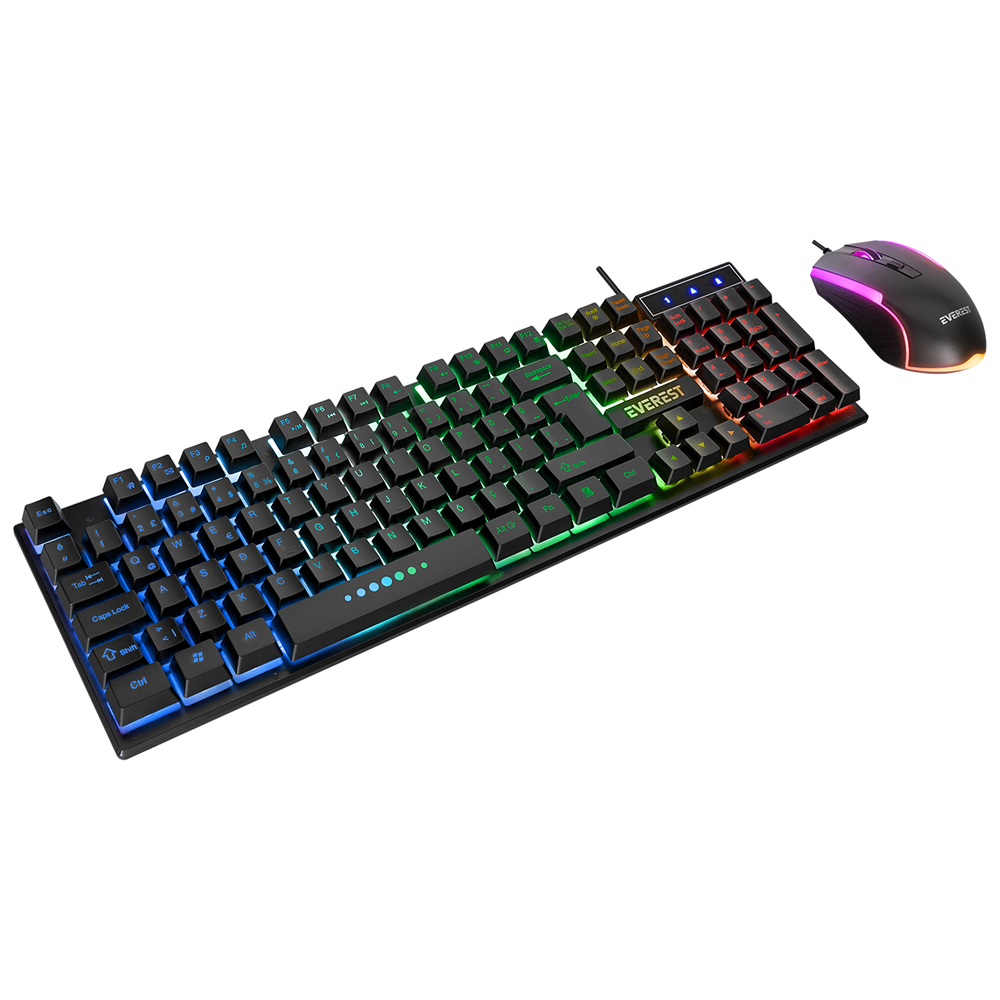 EVEREST KM-198 Kablolu USB Q Trk Siyah Gaming Klavye - Mouse Set