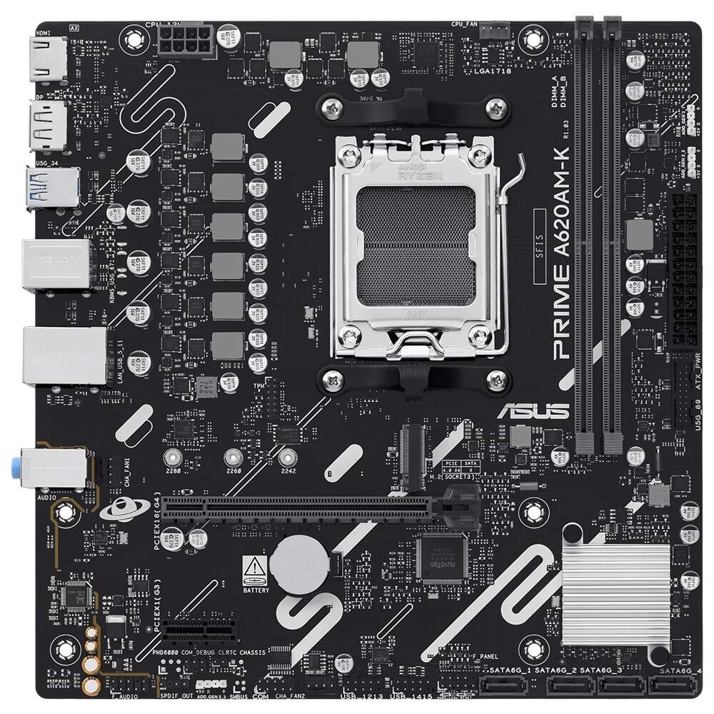ASUS PRIME A620AM-K DDR5 HDMI PCIe 16X v4.0 AM5 mATX