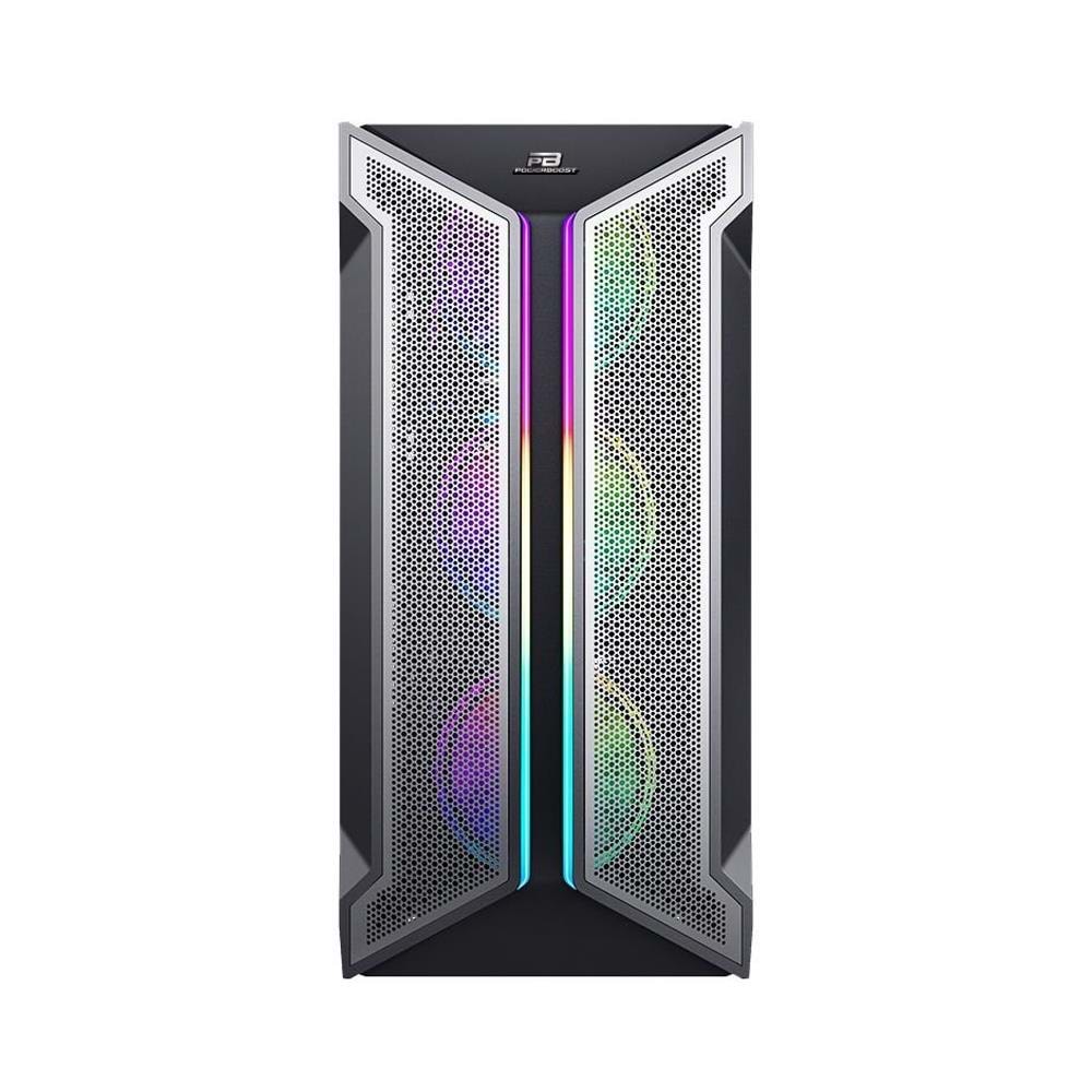 POWERBOOST VK-Z002B 4-ARGB RING FANLI GAMING MID-TOWER PC KASASI