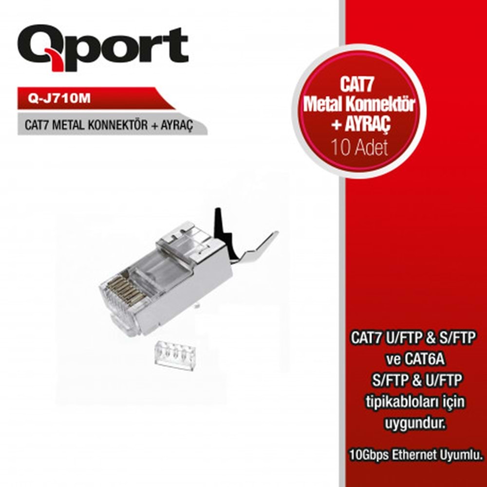 QPORT Cat7 Q-J710M 10lu paket Konnektör