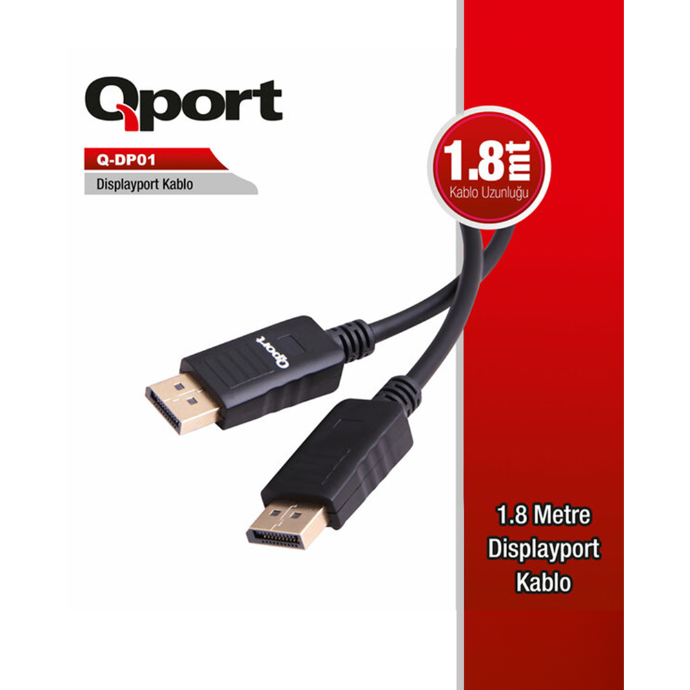 QPORT 1.8metre Q-DP01 DP Kablo