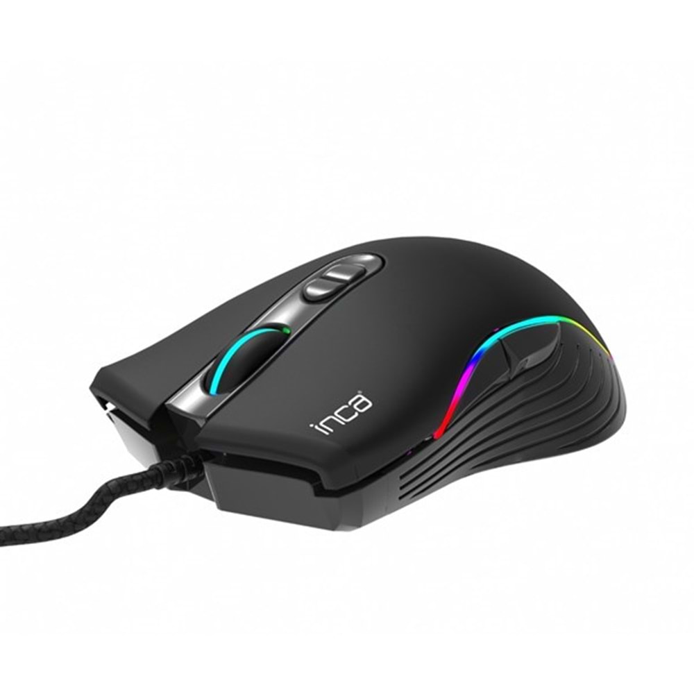 INCA IMG-GT15 USB RGB Led Aydınlatmalı 4800dpi Gaming Optic Siyah Mouse