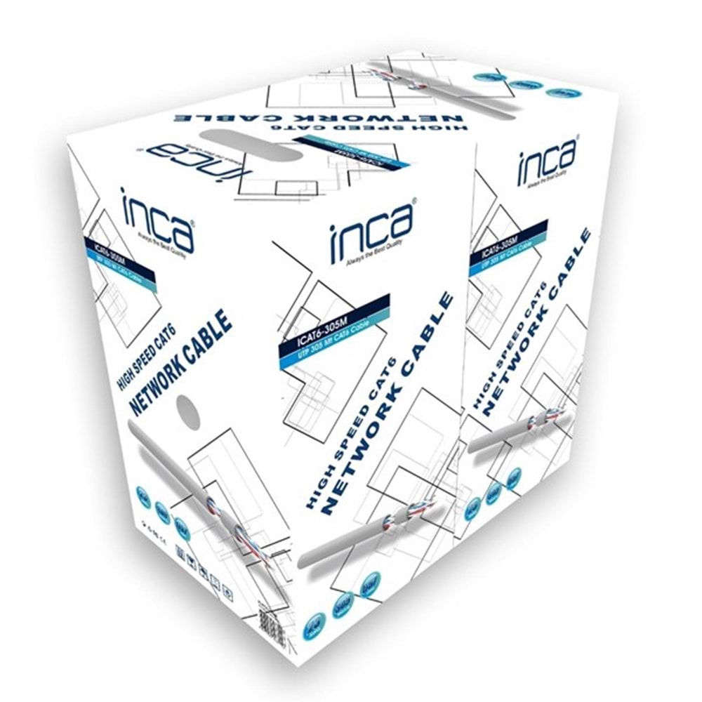 INCA 305metre CAT6 Utp 23AWG Bakır Kablo 0.57mm ICAT-305