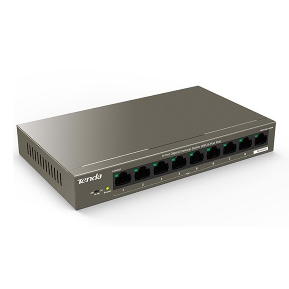 TENDA 8port PoE 102w Gigabit Yönetilemez Switch TEG1109P-8-102W