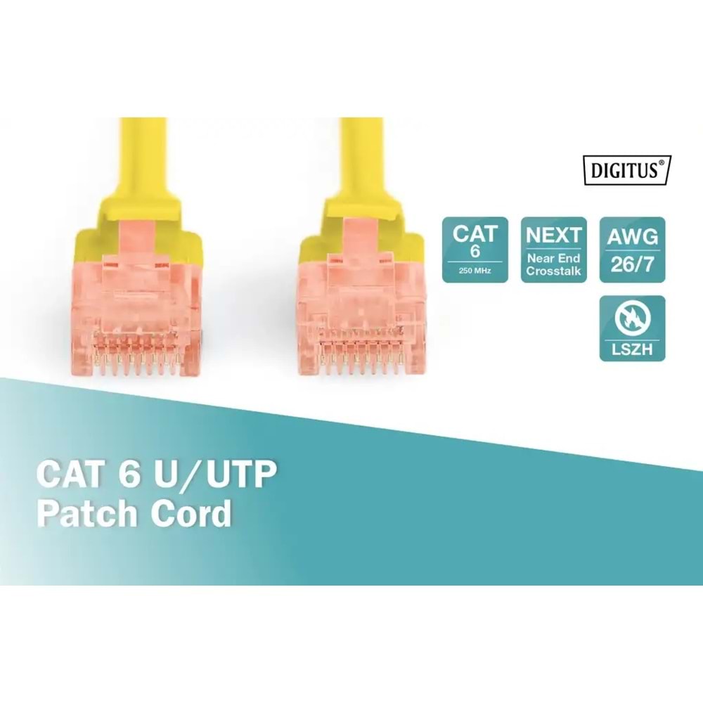 DIGITUS 5metre CAT6 Utp DK-1617-050/Y Sarı Patch Kablo