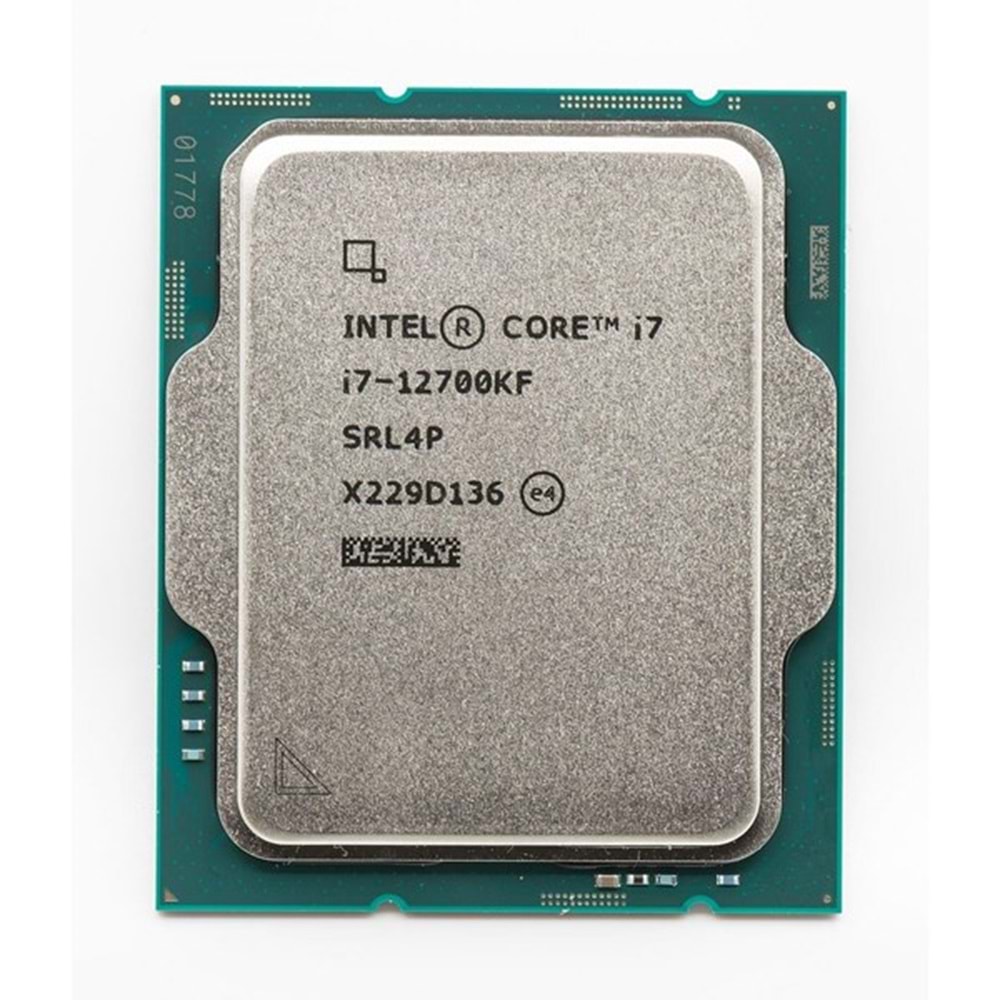INTEL CORE i7 12700KF 37MB 12çekirdekli VGA YOK 1700p 125w Kutusuz+Fansız