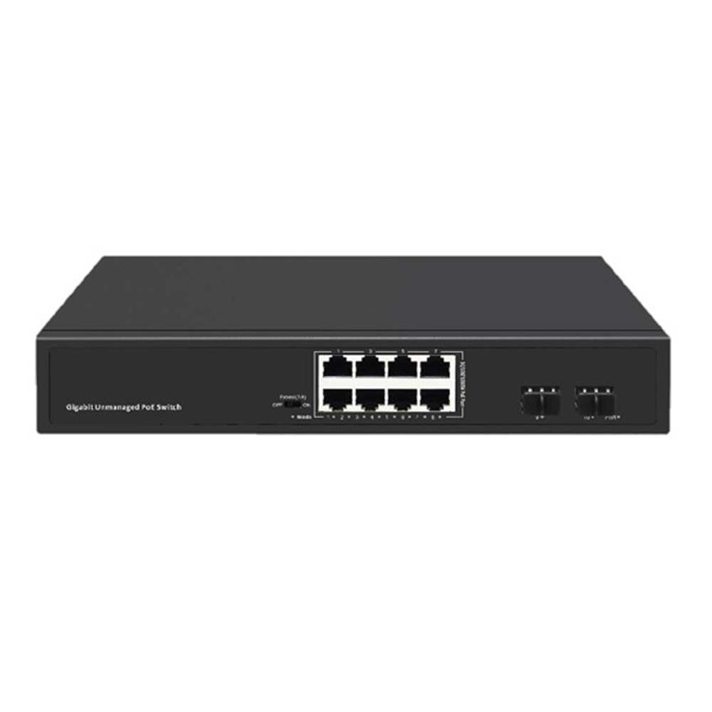ODS 8port PoE 120w 2-SFP Gigabit Yönetilemez Switch 08ODS-8P2S