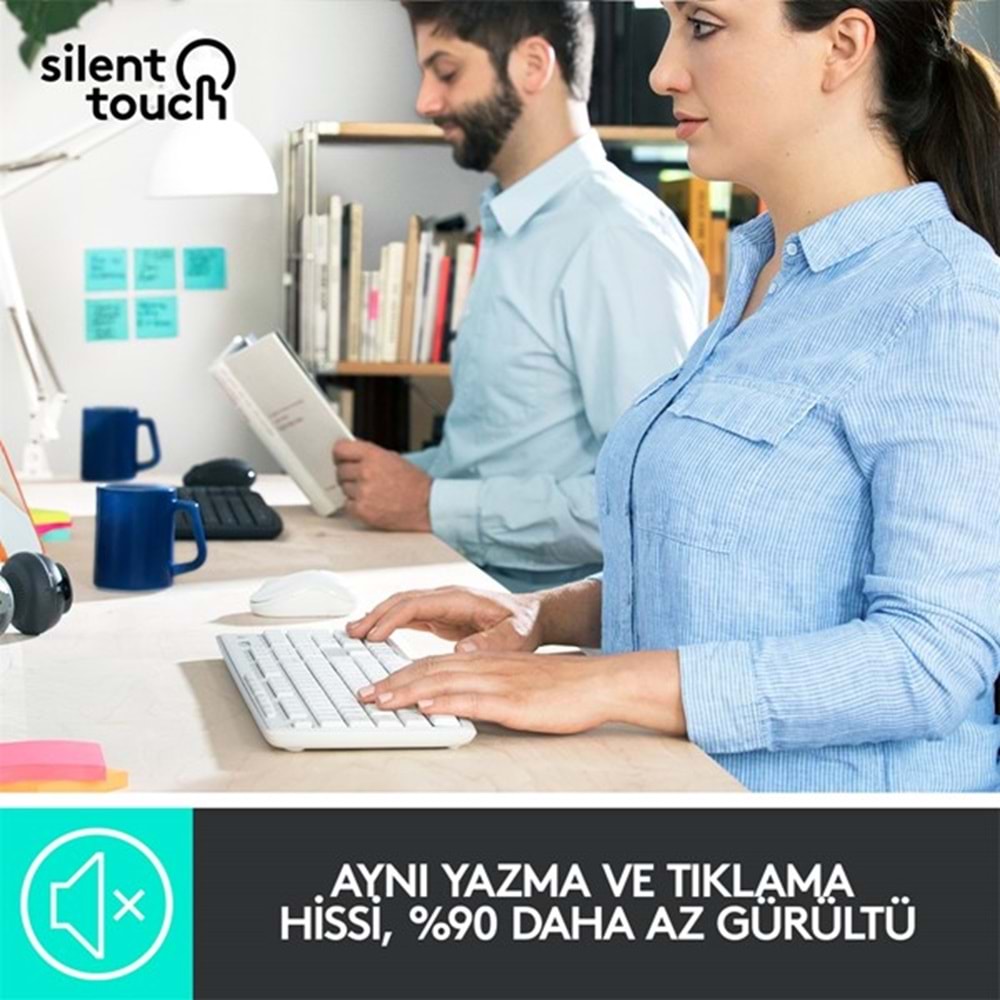 LOGITECH MK295 Kablosuz Q Trk Sessiz Beyaz Multimedya Klavye - Mouse Set 920-010089