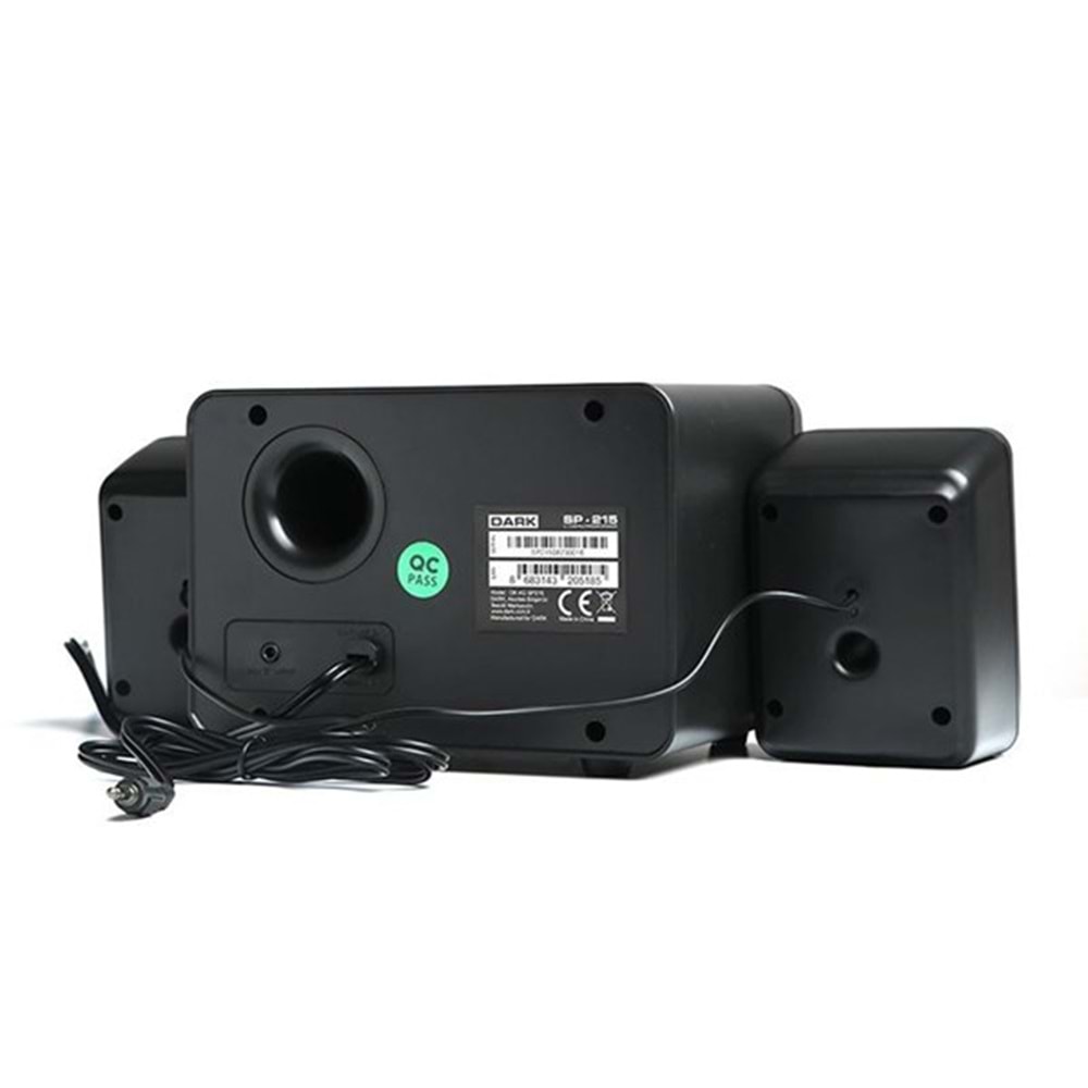DARK SP-215 2+1 3.5mm Stereo Jak Siyah 12w RMS Multimedia Hoparlör