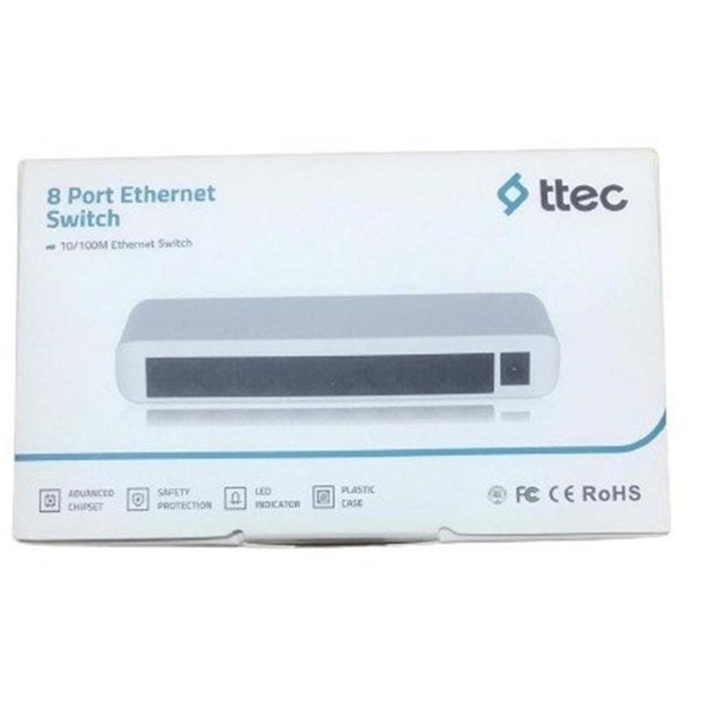 TTEC 8port 10/100 Yönetilemez Switch 08100SW