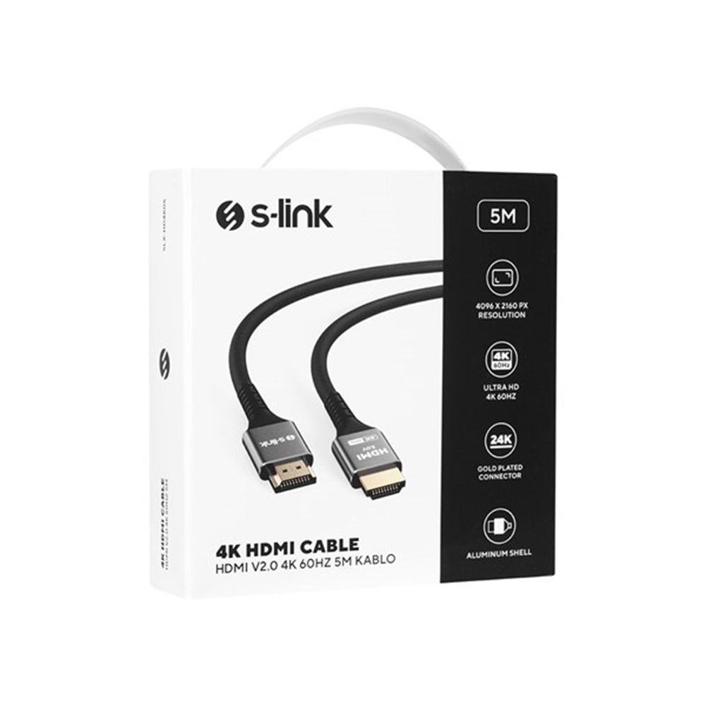 S-LINK 5emtre SLX-HD4K05 HDMI Kablo Metal 2.0v 4K