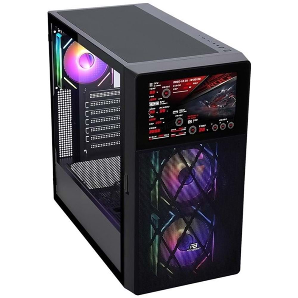 POWERBOOST PB-P4367BB GAMING Mid-Tower PC Kasası 3-RGB FANLI