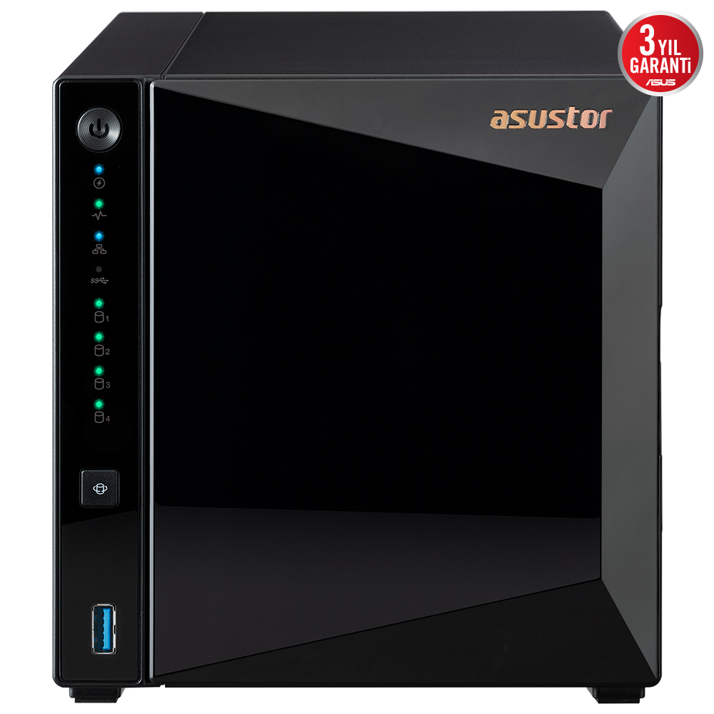 ASUSTOR 4diskli Realtek QC-2GB RAM-2.5GbE Nas Server AS3304T v2