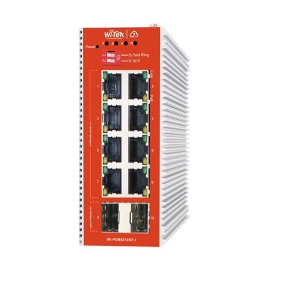 WITEK 8port PoE 120w 2-SFP Gigabit Yönetilebilir Switch WI-PCMS310GF