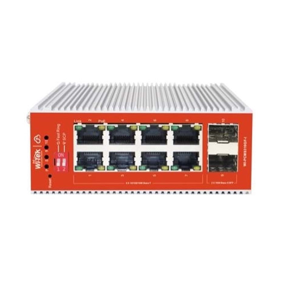 WITEK 8port PoE 120w 2-SFP Gigabit Yönetilebilir Switch WI-PCMS310GF