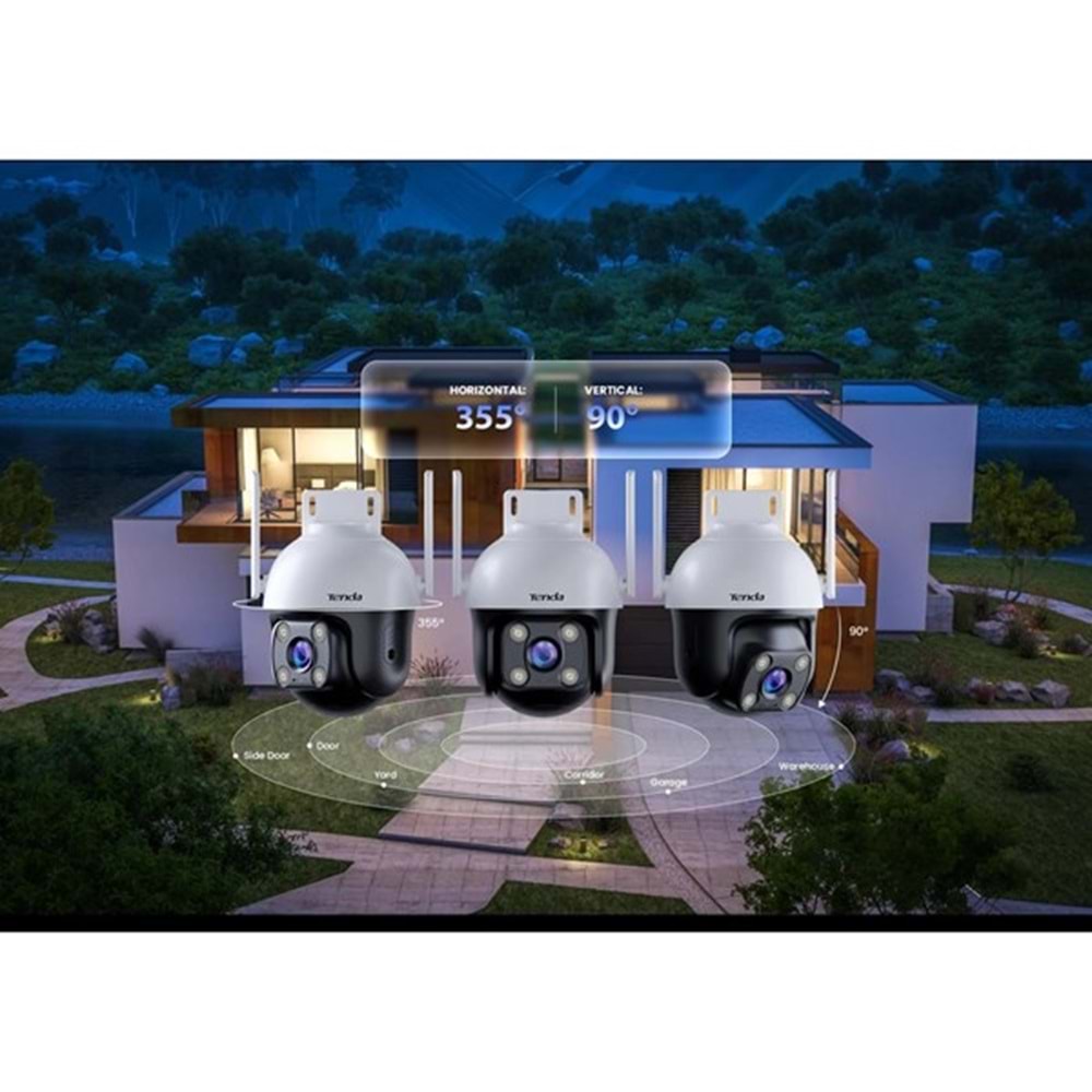 TENDA 4MP 4mm Wıfı Kablosuz IP Kamera Sesli CH7