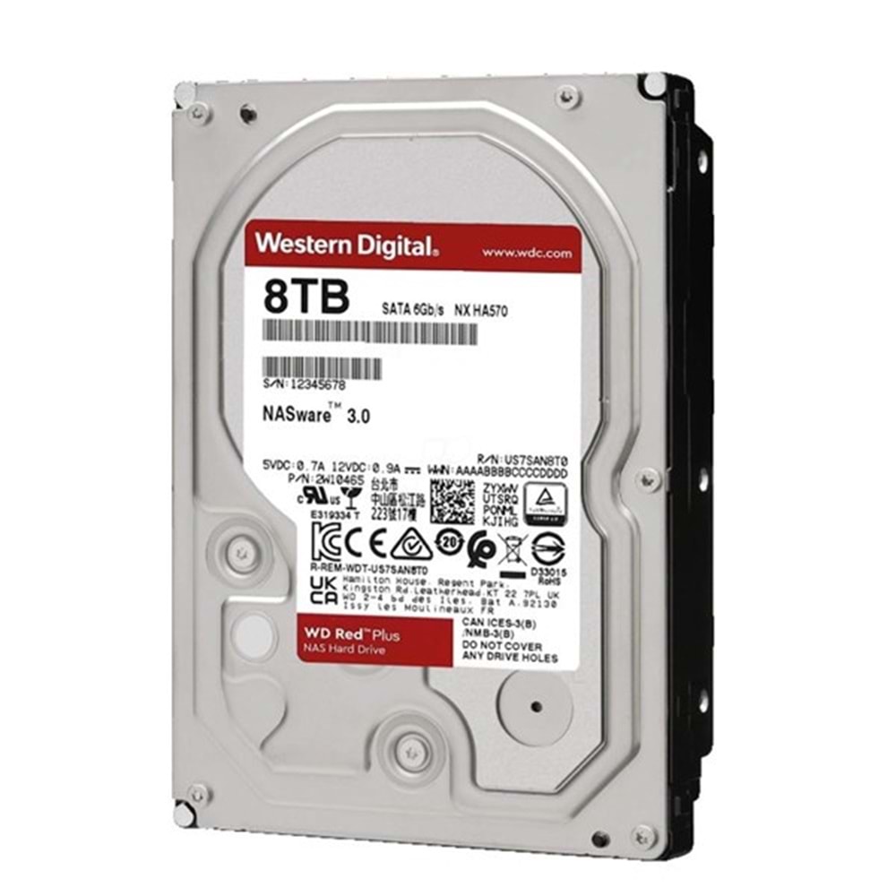 WD 8TB RED PLUS WD80EFPX 5400 RPM 256MB SATA-3 NAS Diski