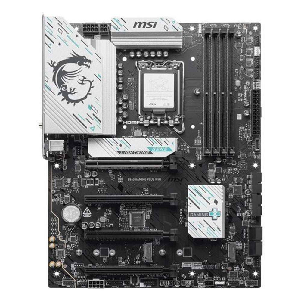 MSI B860 GAMING PLUS WIFI7 DDR5 HDMI-USBC DP PCIe 16X v5.0 1851p ATX