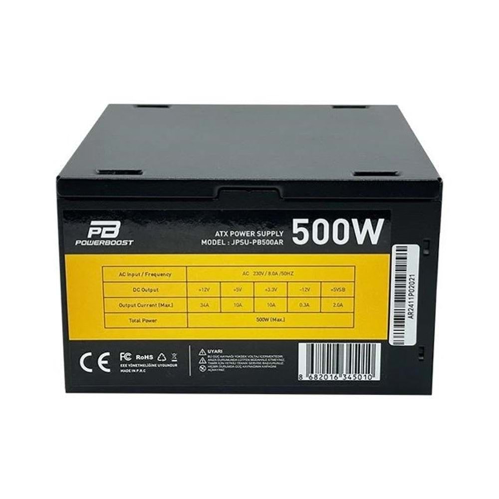 POWERBOOST 500W PB500AR 12cm Fanlı Power Supply