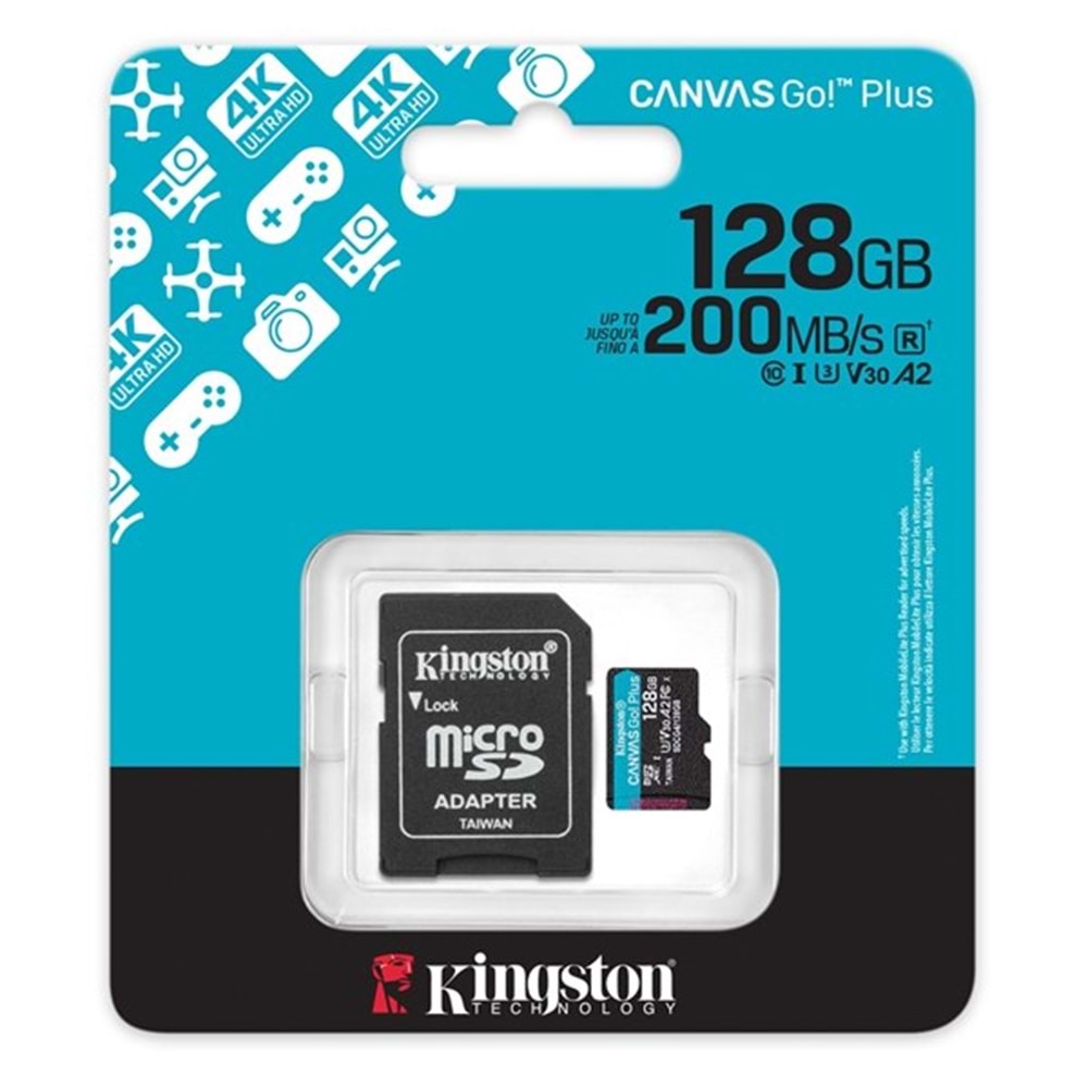KINGSTON 128GB Micro SD Kart CANVAS GO+ SDCG4/128GB
