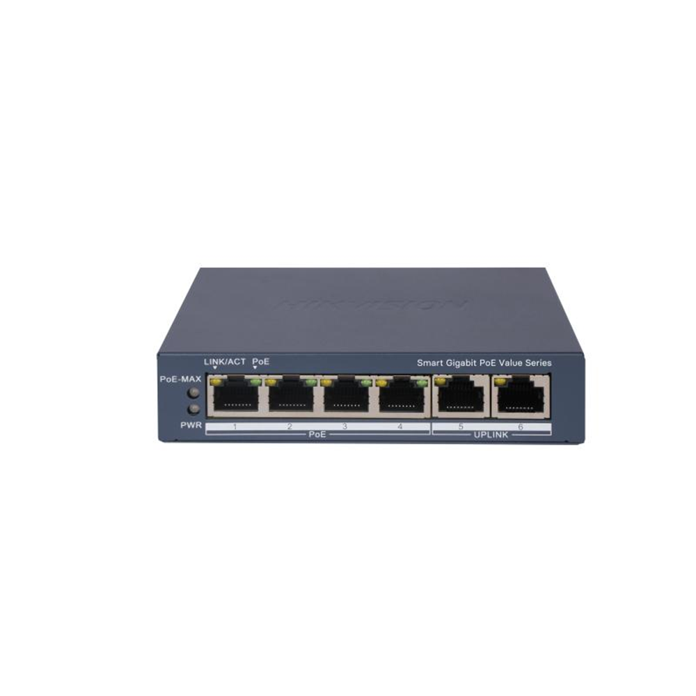 HIKVISION 4port PoE 30w Gigabit Yönetilemez Switch DS-3E1506P-EI/M