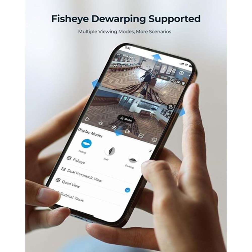 REOLINK 6MP Panoramik 1.92mm IP Kamera Dahili Siren Çift Yönlü Ses FE-P
