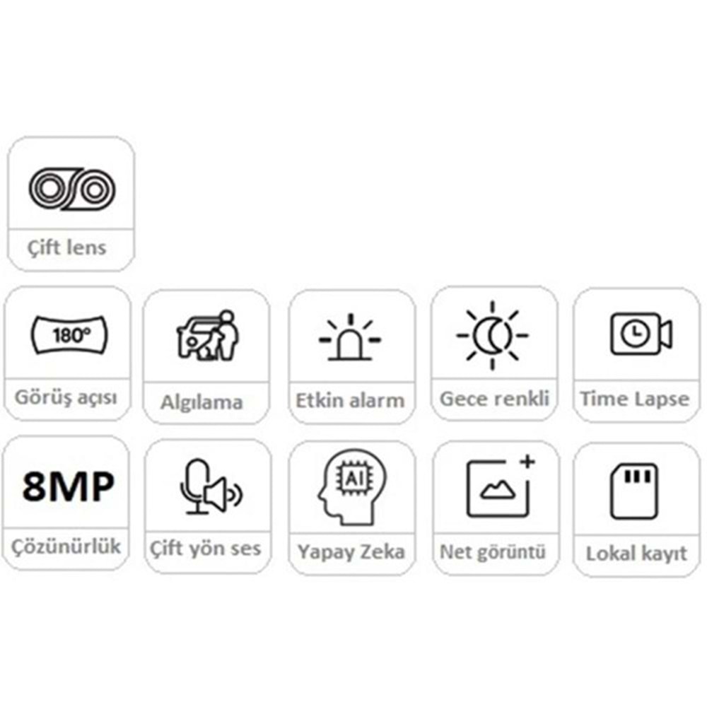 REOLINK 8MP Panoramik 3.2mm 180° Çift Lensli Wıfı Kablosuz IP Kamera Duo 2