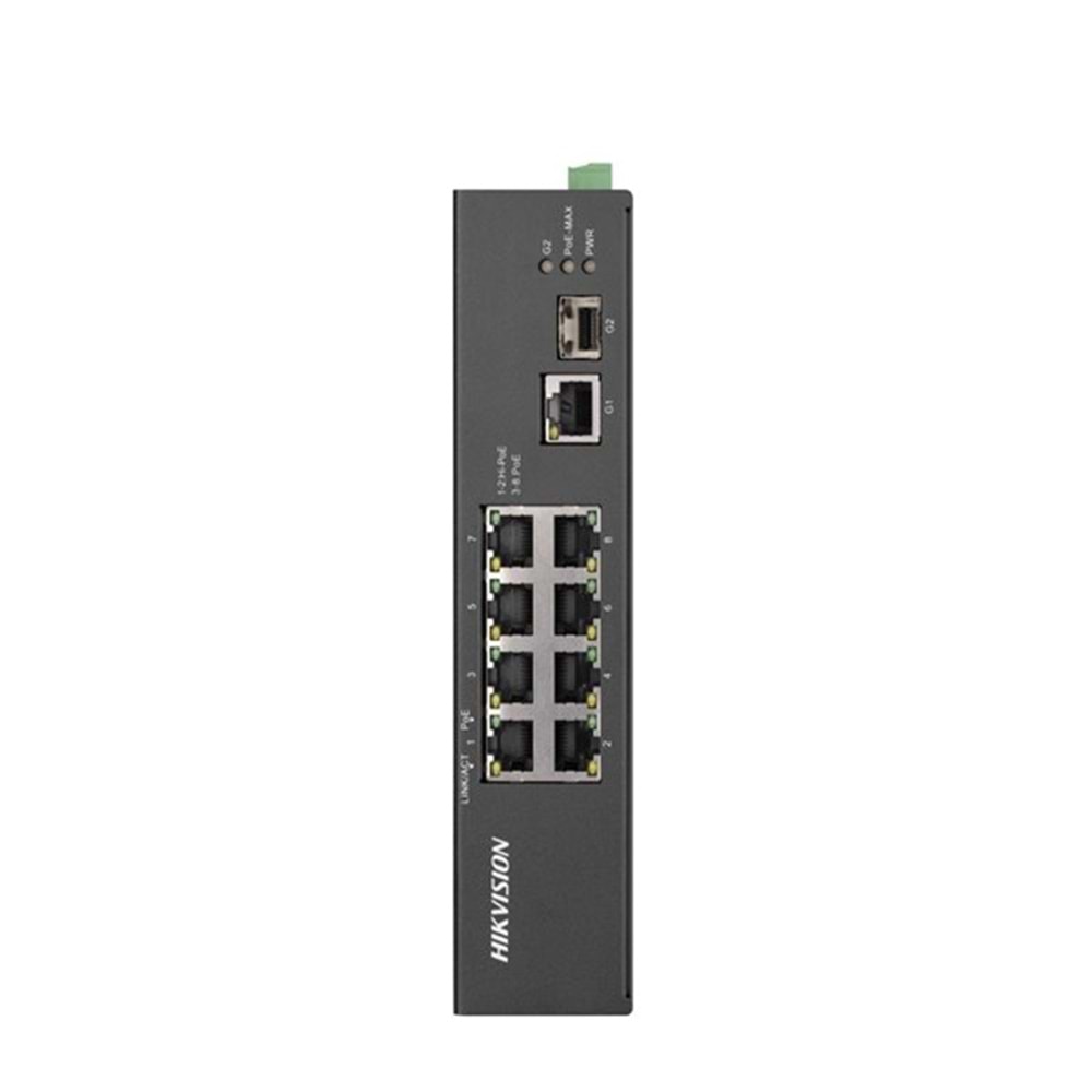 HIKVISION 8port PoE 90w 1-SFP 10/100Yönetilemez Endüstriyel Switch (Adaptör Yok) DS-3T0310HP