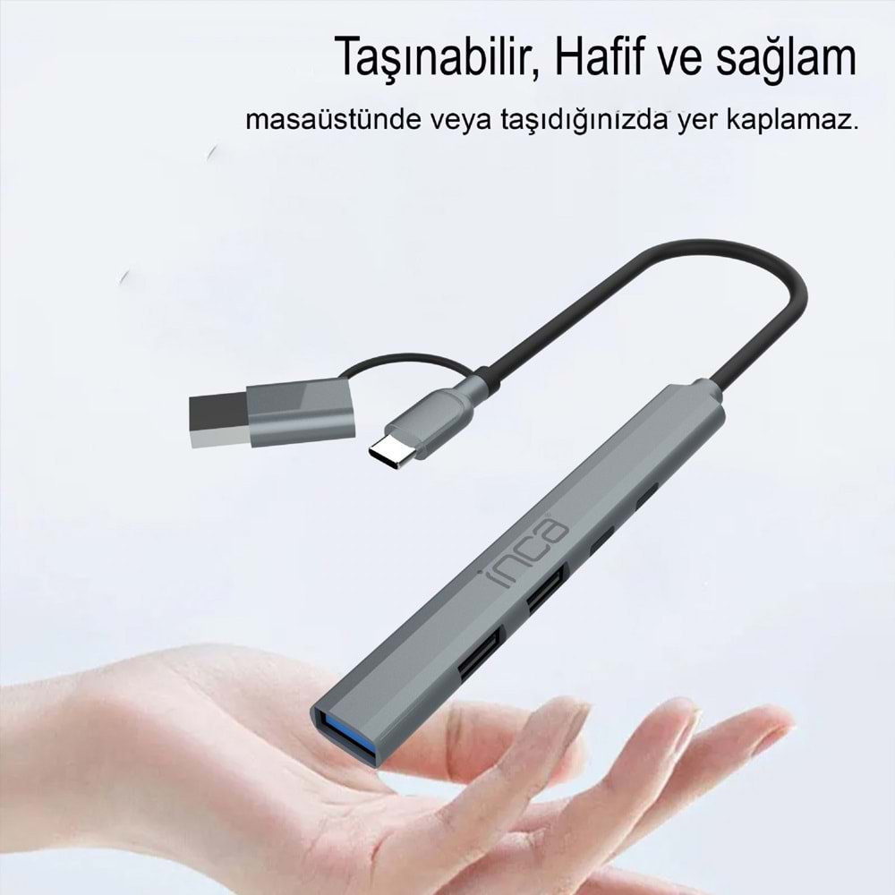 INCA IUTP-06T 5port USB 3.0 TYPEC Çoklayıcı Hub