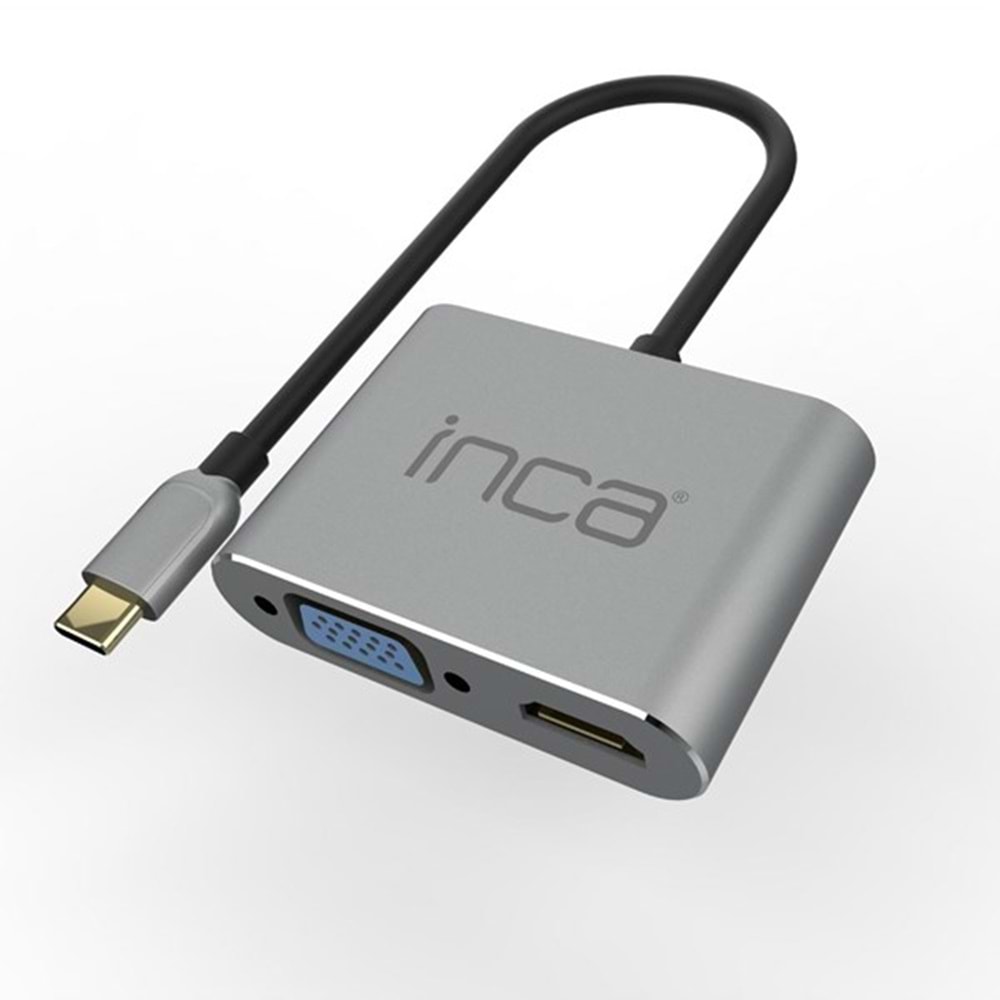 INCA ITPC-06T 0.15metre TYPE-C - HDMI_VGA(D) Görüntü Adaptörü Gümüş 100W