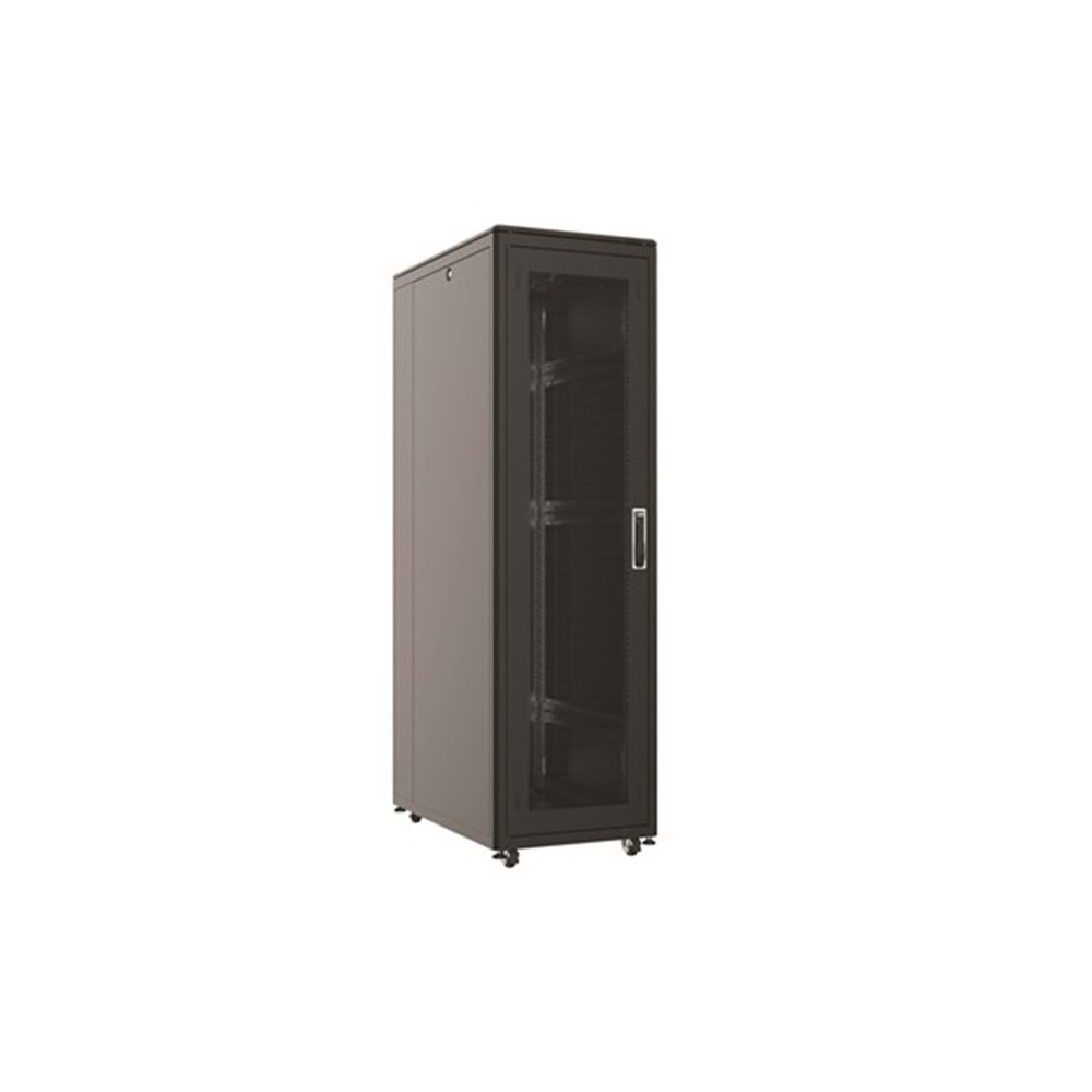 AGER 26U + 2li Fan 800x1000mm Dikili Tip Siyah Kabinet Vega AG-VB26U8010S1-BAAA-A-M1 Cam Kapak