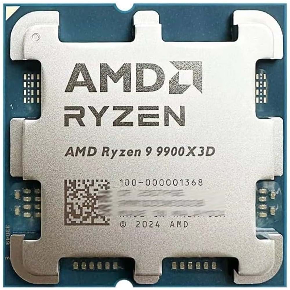 AMD RYZEN 9 9900X3D 128MB 12çekirdekli O/B UHD AM5 170w Kutusuz+Fansız