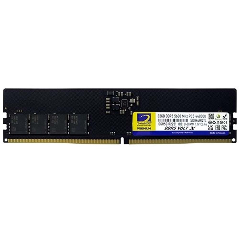 TWINMOS 32GB DDR5 5600MHZ PC RAM VALUE TMD532GB5600U46WO