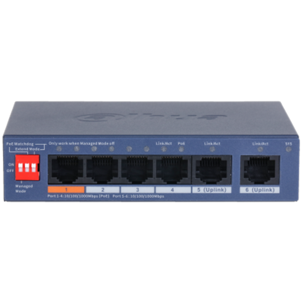 DAHUA 4port PoE 60w Gigabit Cloud yönetilebilir Switch CS4006-4GT-60