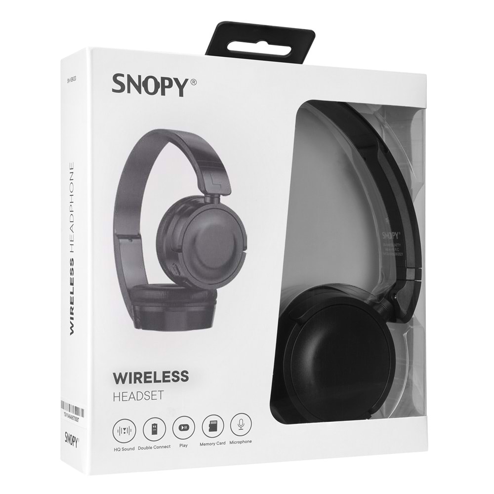 SNOPY SN-XBK33 BATTY TF KART ÖZELLİKLİ Siyah Bluetooth Kulaklık